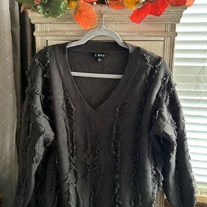 J. NNA Grey V-Neck Sweater